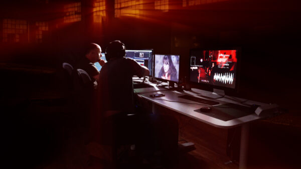 Andy and John at the edit suite